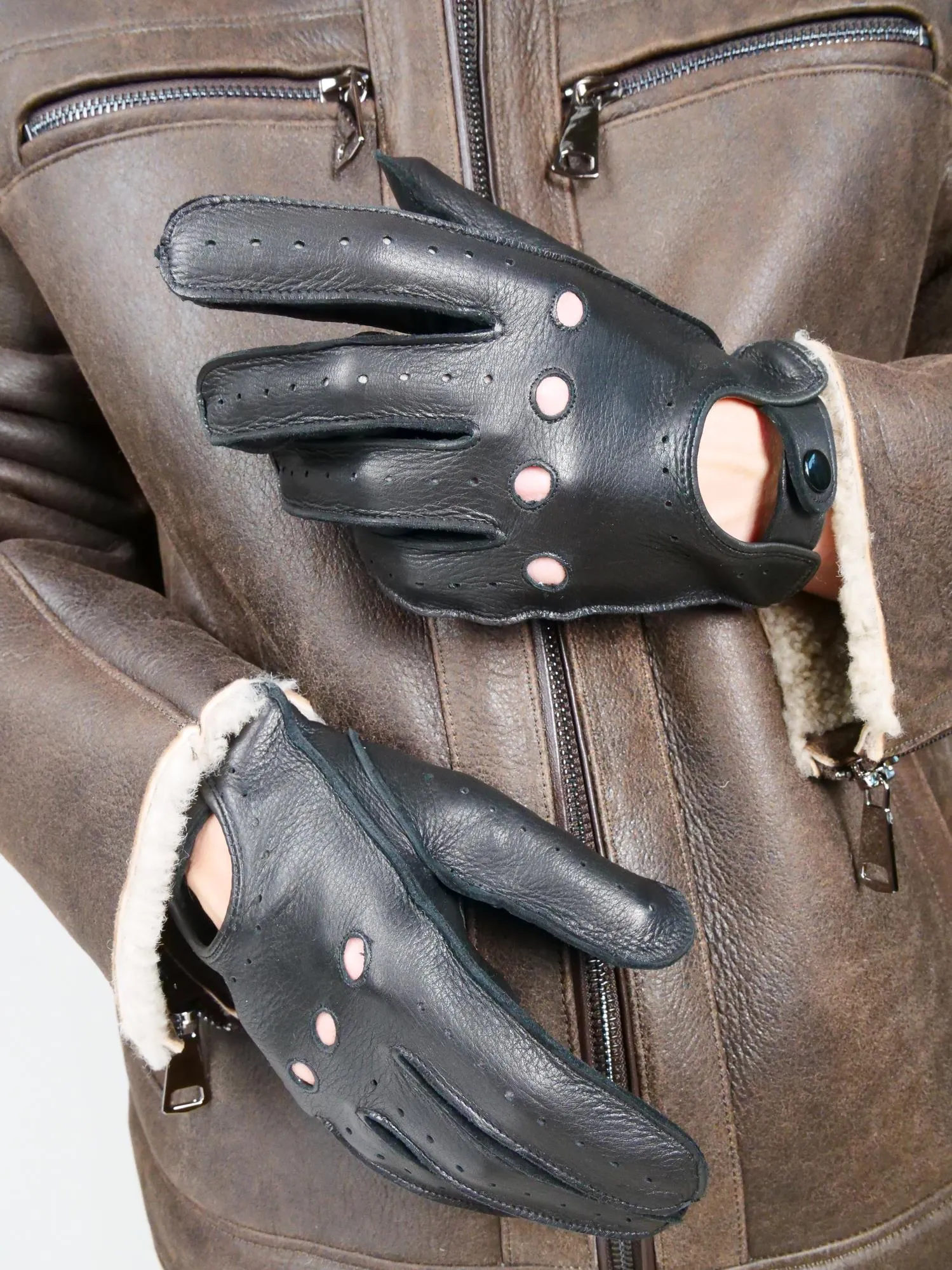 299 Mens Driving Gloves - Lamb - Accesories - Black