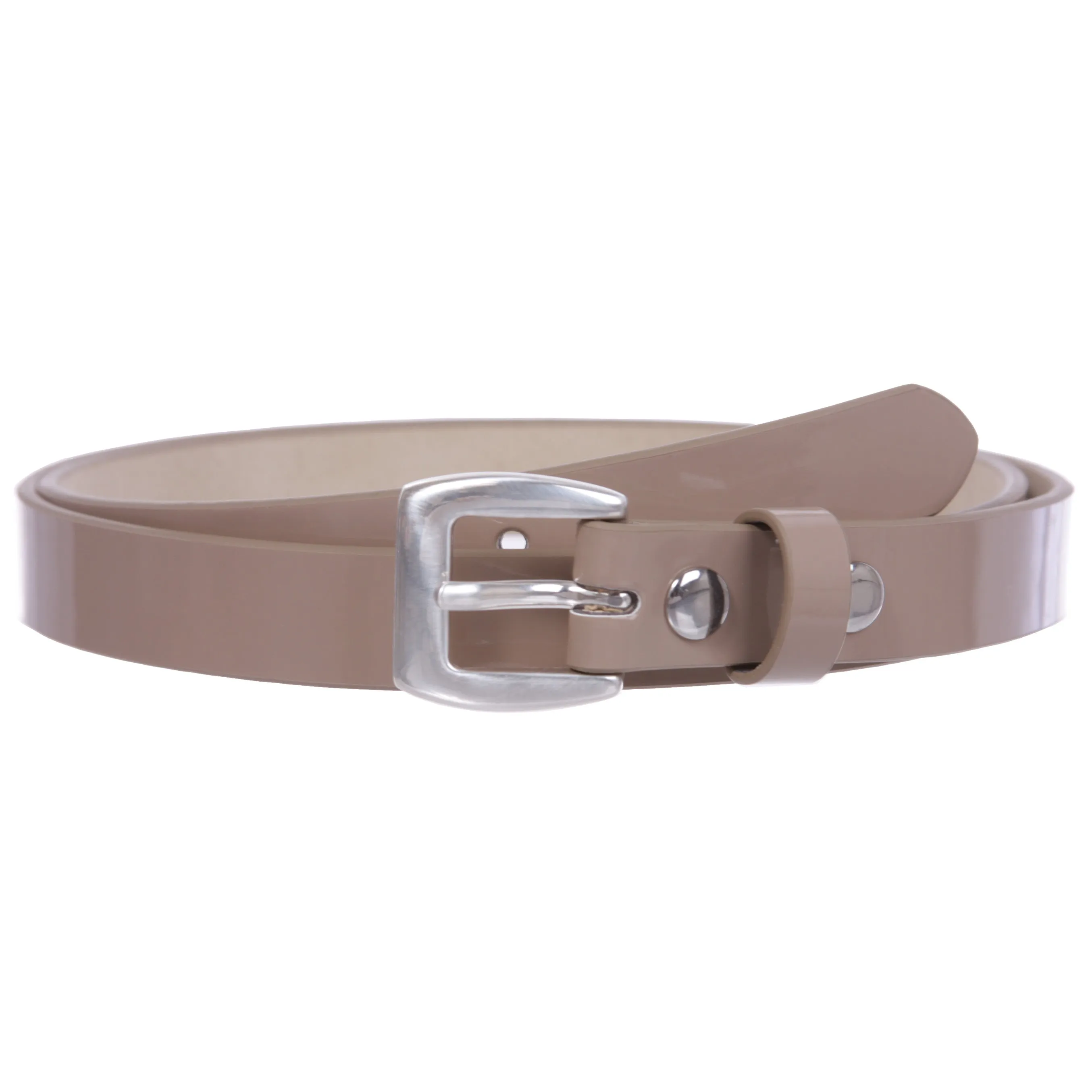 3/4" (19 mm) Women's Skinny Patent Non Leather Dress Belt