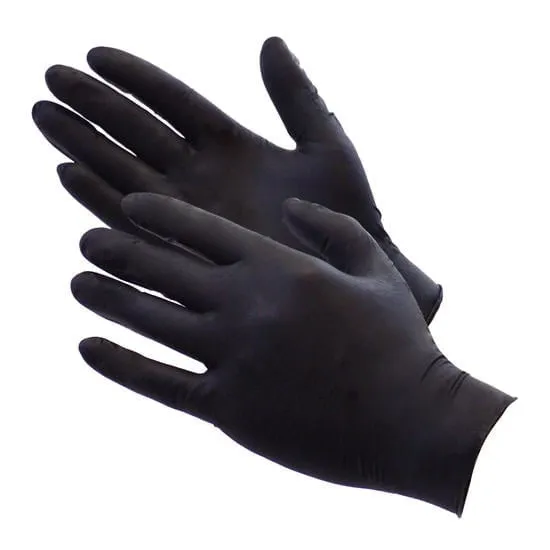 4 mil Nitrile Gloves Black (100 Pieces/Case) XL"