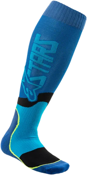 ALPINESTARS MX Plus 2 Socks - Black/Cyan - Small/Medium 4701920-707-SM