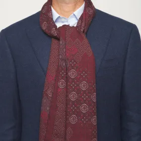 Burgundy Nebrodi Double Face Wool Scarf