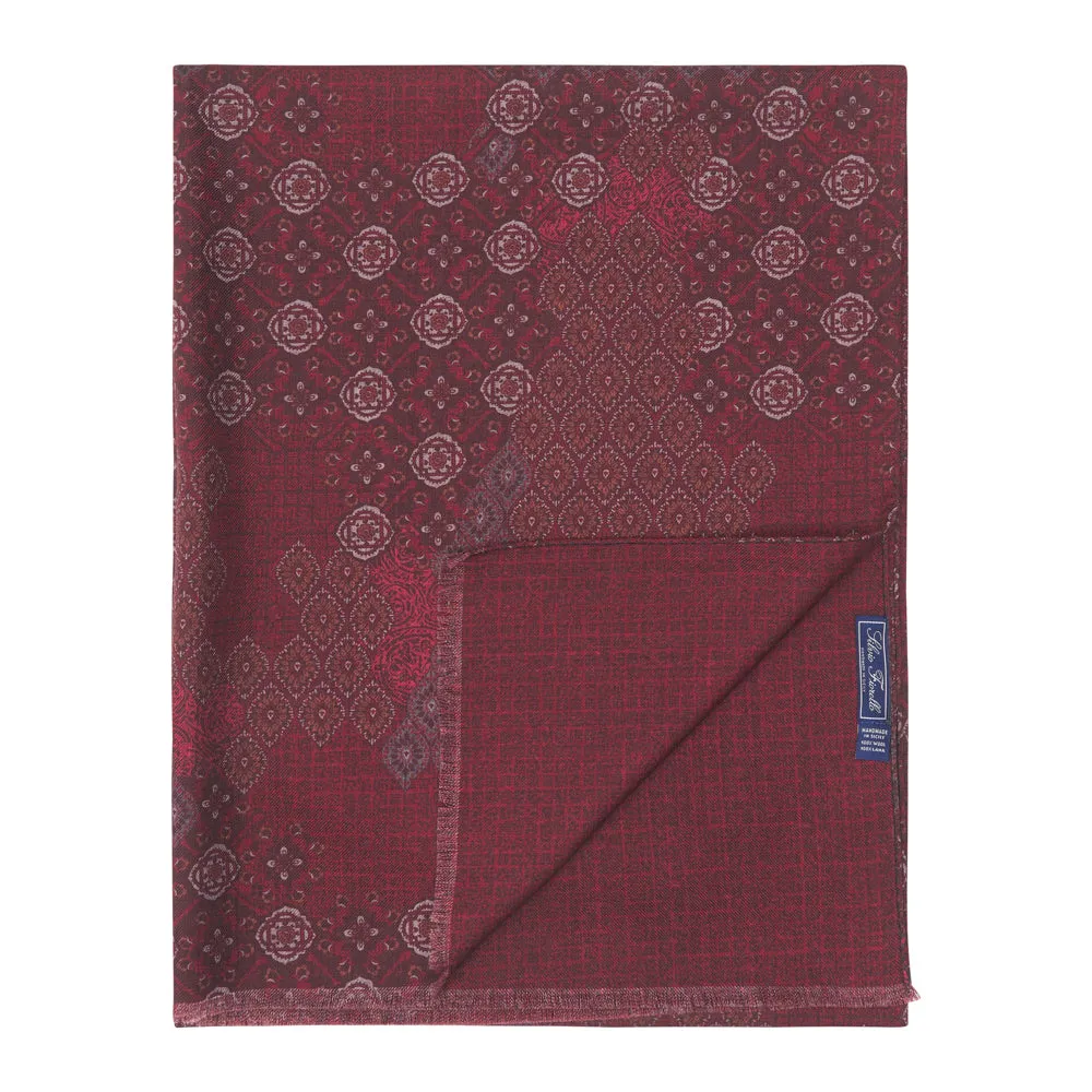 Burgundy Nebrodi Double Face Wool Scarf