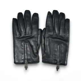 Cashmere Lined Leather Dagger Zip Gloves