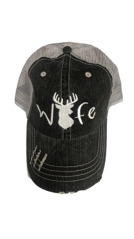 Deer Wife Embroidered Trendy Hat