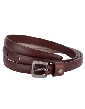 Diamond Buckle Skinny Riding Belt