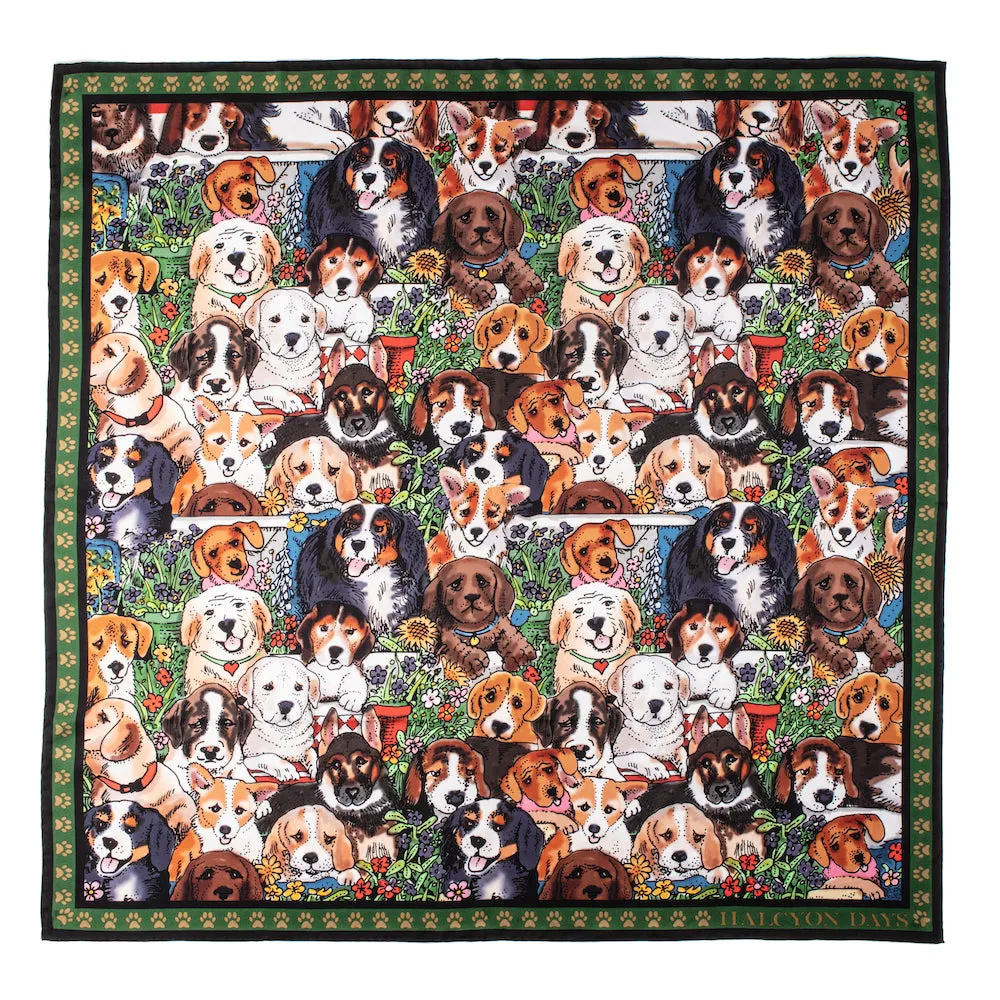 Dogs Leave Pawprints Silk Scarf