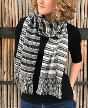 Fair Trade Woven Scarf in Black