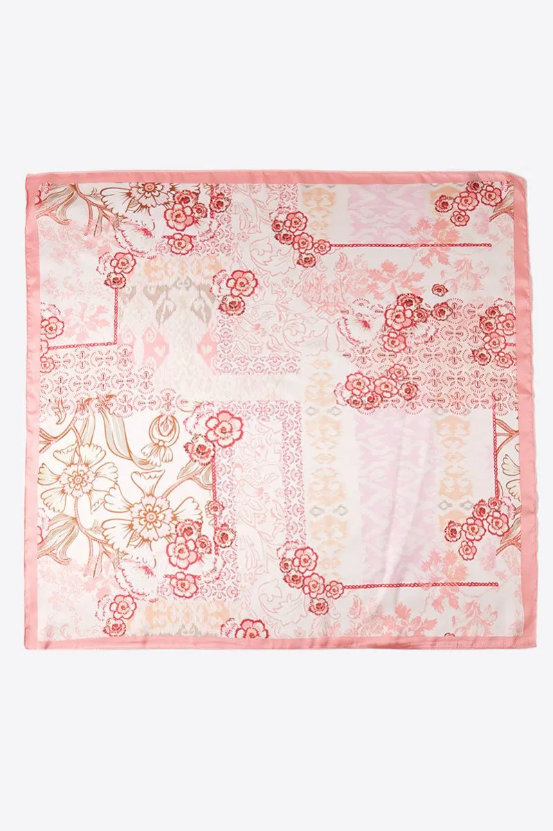 Florence Dream Pink Square Satin Scarf