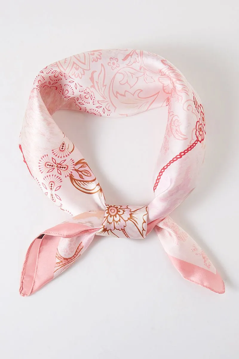 Florence Dream Pink Square Satin Scarf