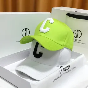 Fluorescent Green Hat C Letter Trendy Baseball Cap