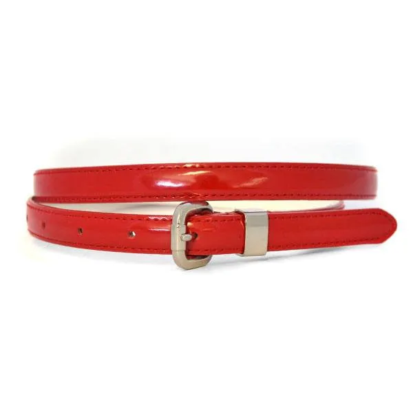 Gift Box 2 Belts | Women's Black & Red Skinny Leather Belt Gift Set