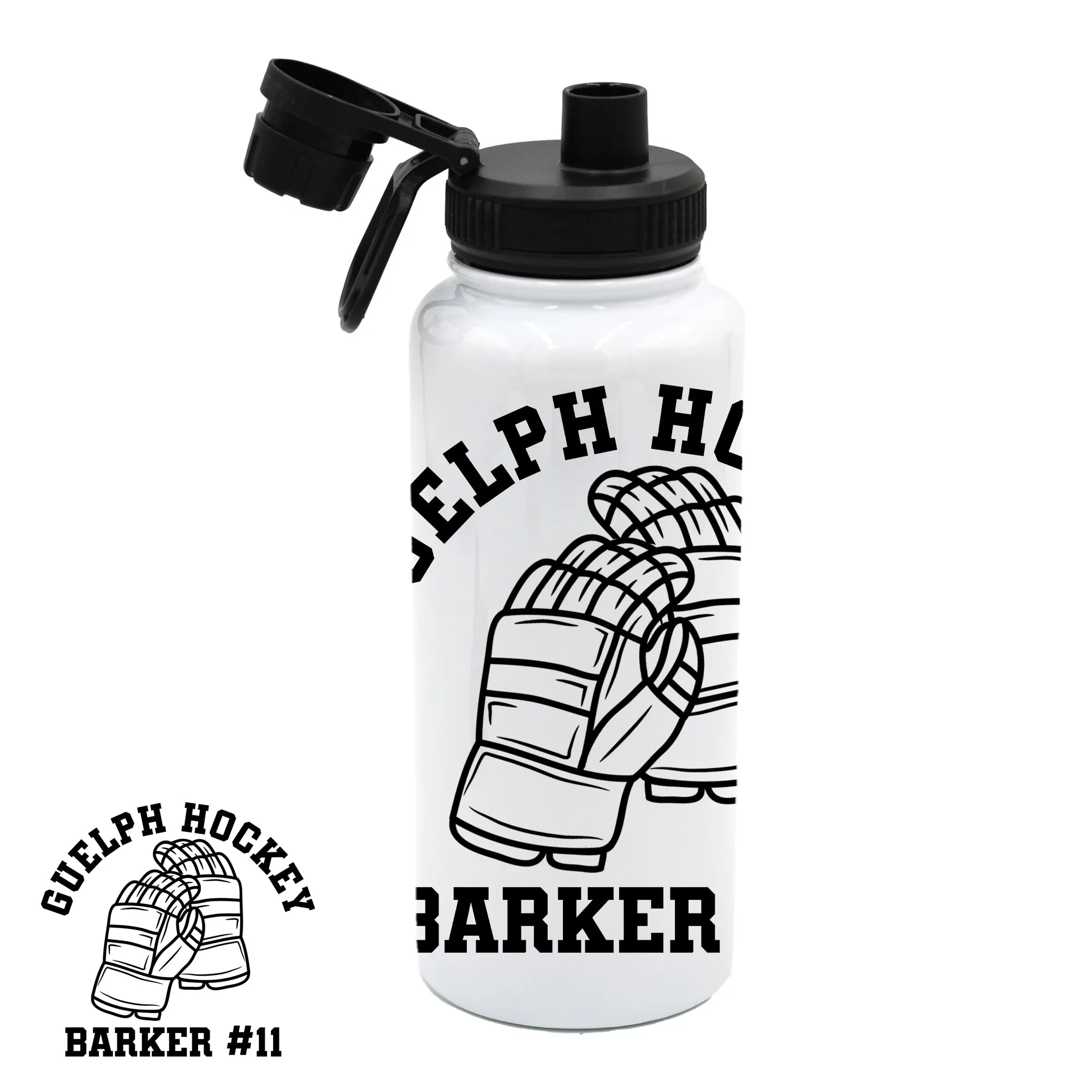 Guelph Hockey - GLOVES Personalized 32oz Sport Water Bottle