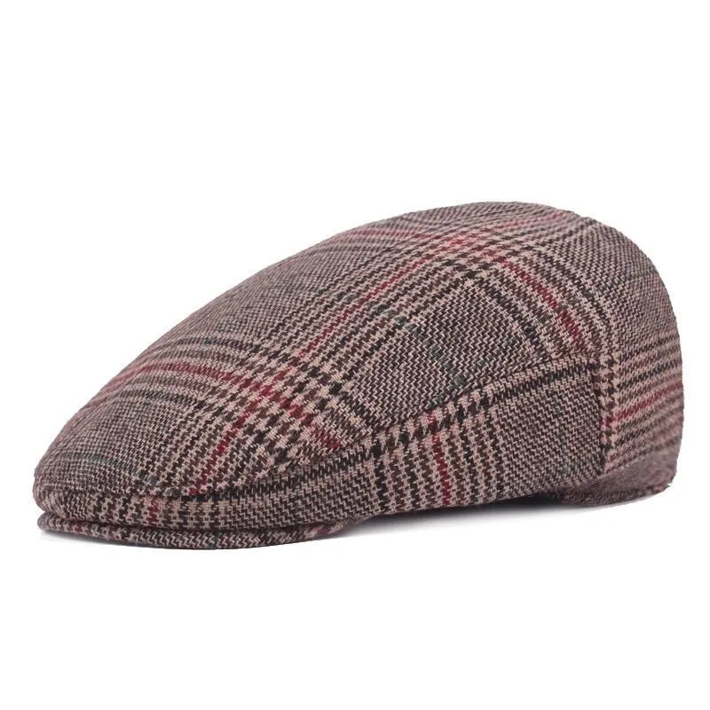 Houndstooth Plaid Wool Ivy Cap