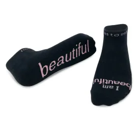 I am beautiful™ black low-cut women's socks