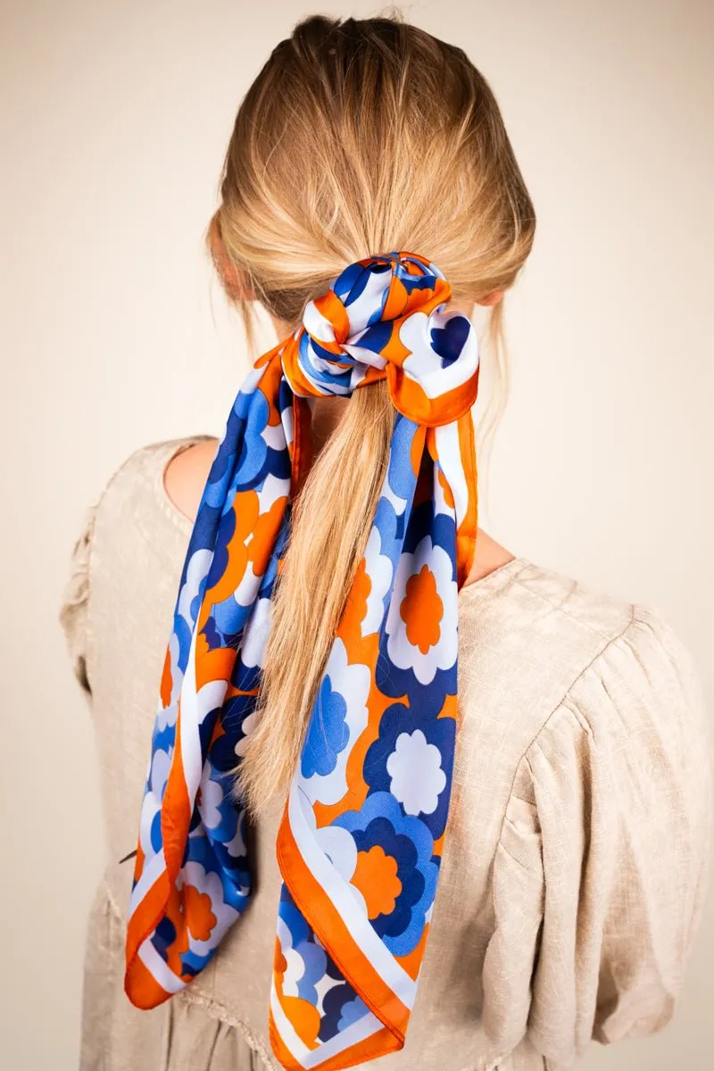 In Fine Feather Orange Square Satin Scarf