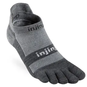 Injinji RUN 2.0 Lightweight No-Show NuWool Charcoal