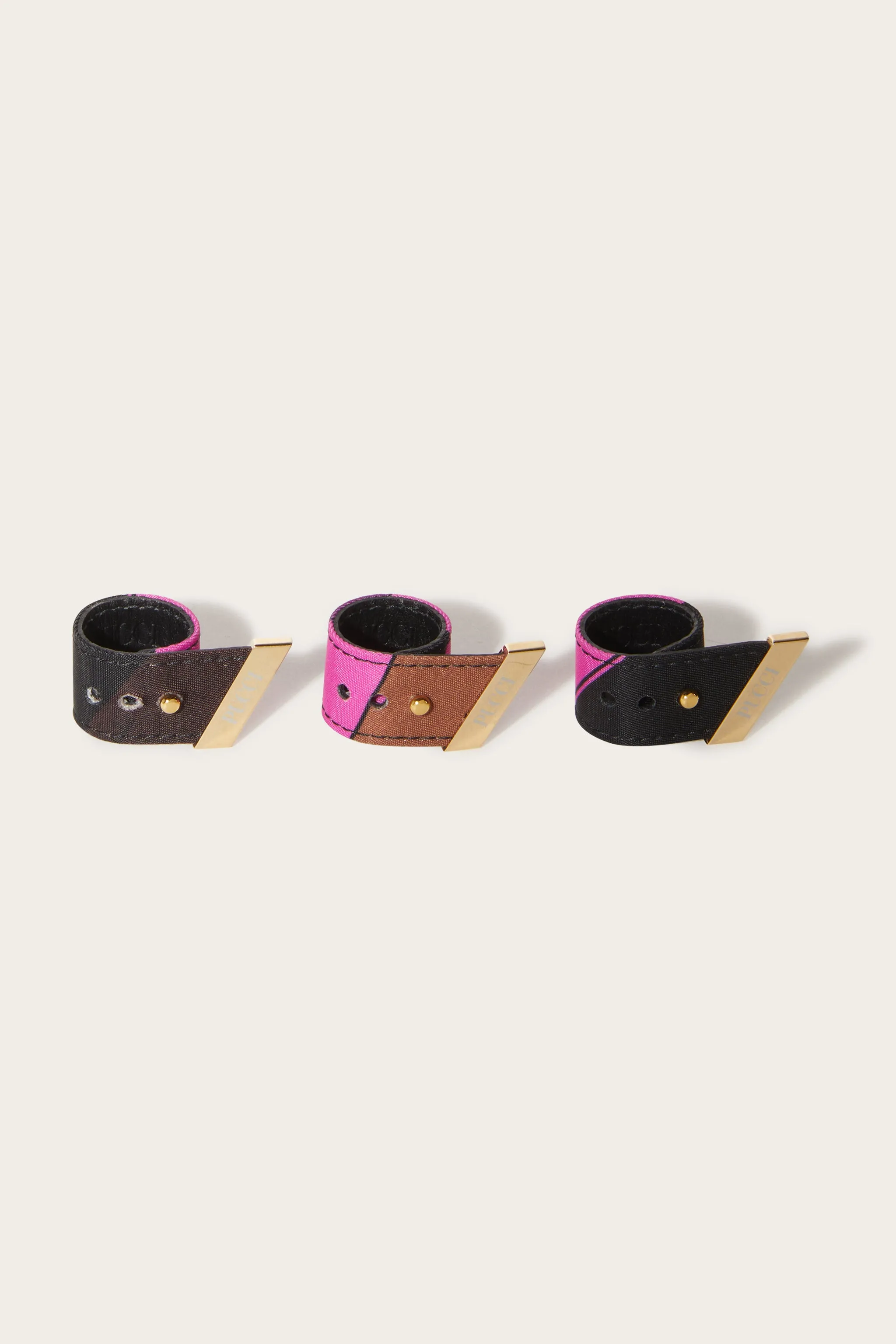 Iride-Print Foulard Ring Set