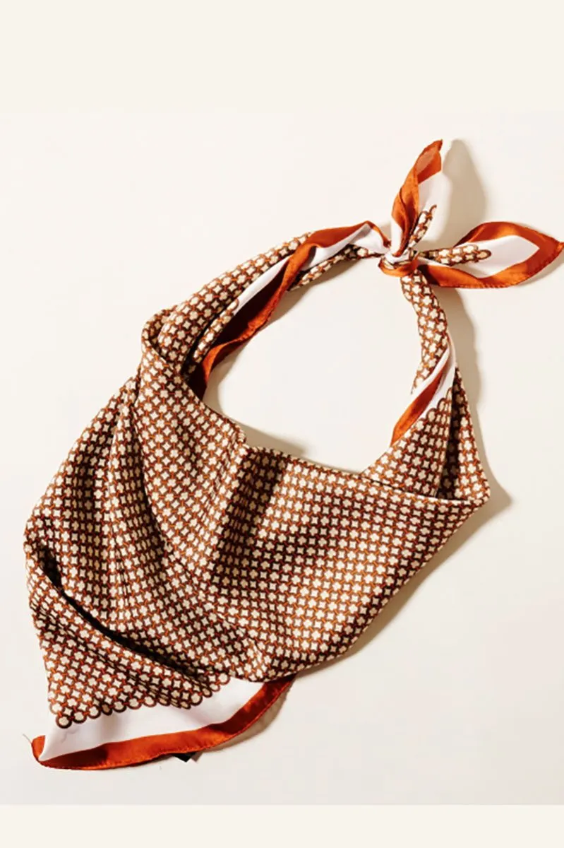 Look My Way Brown Polyester Scarf