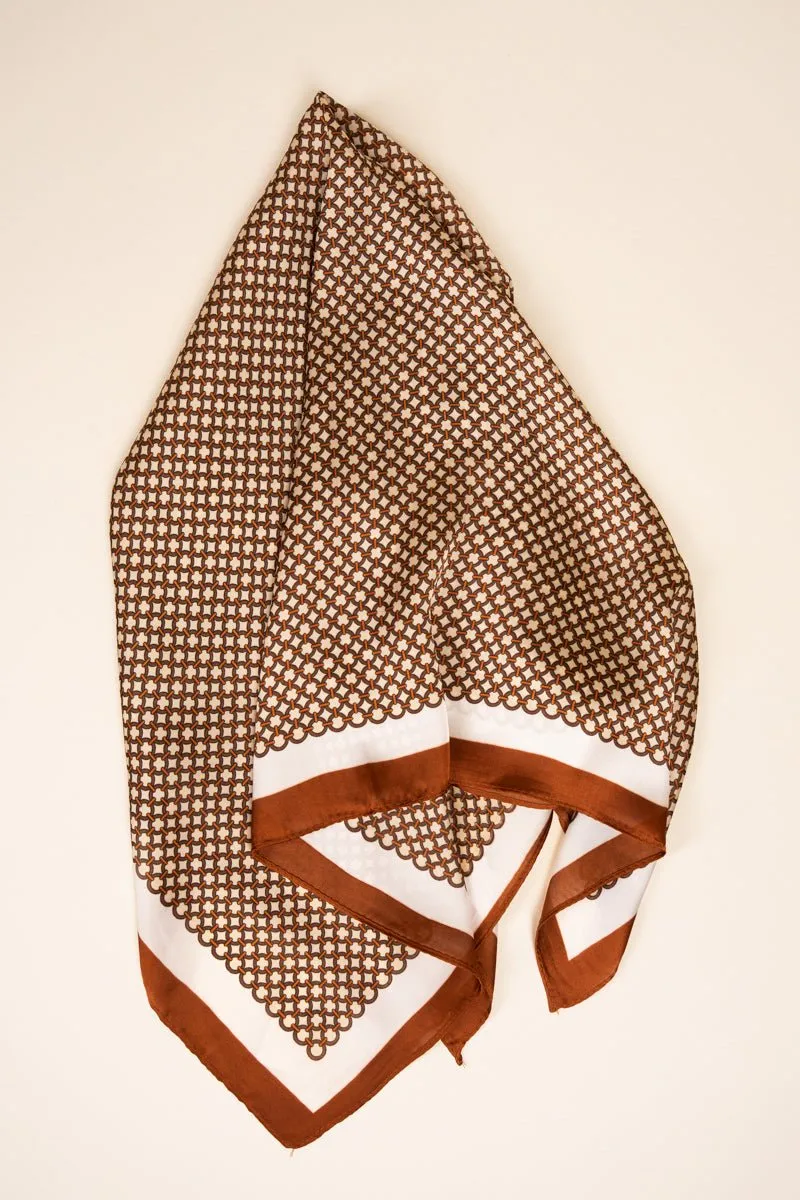 Look My Way Brown Polyester Scarf