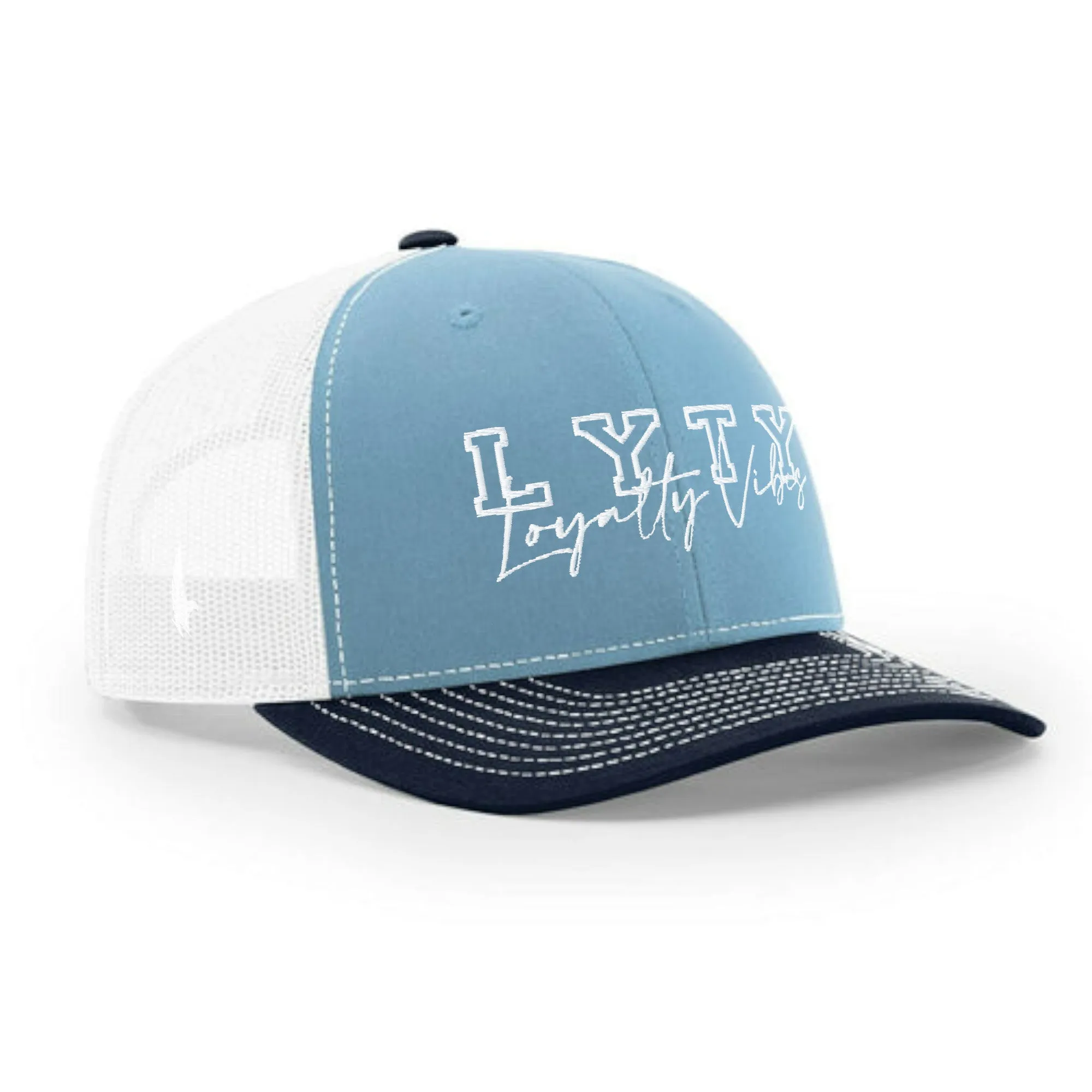 LOYALTY VIBES Varsity Logo Trucker Hat