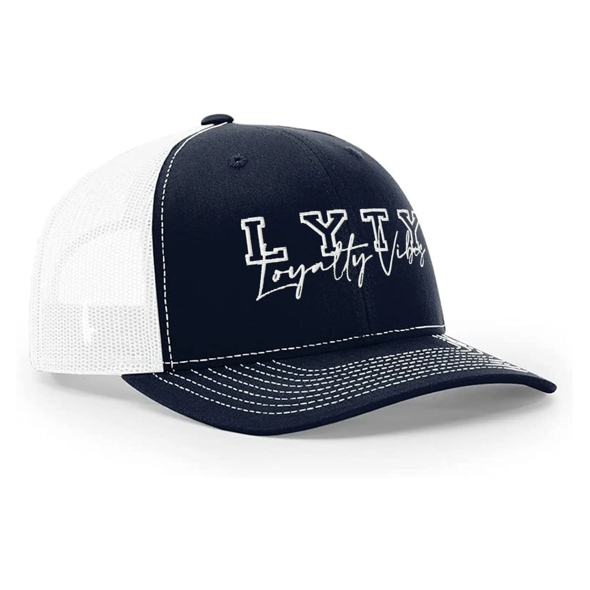 LOYALTY VIBES Varsity Logo Trucker Hat