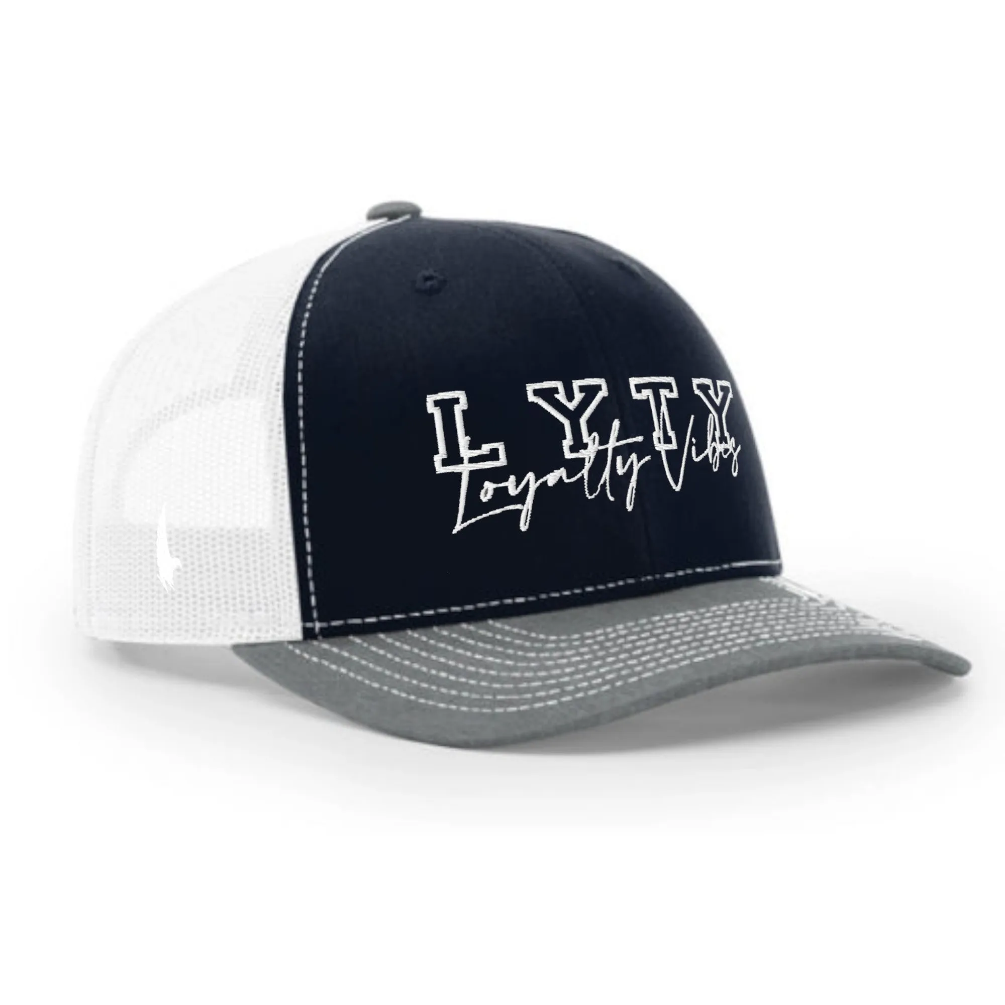 LOYALTY VIBES Varsity Logo Trucker Hat