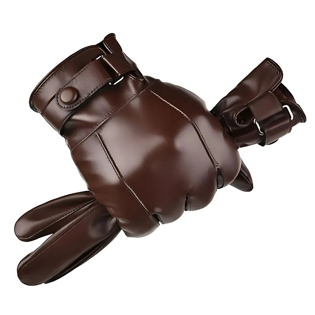 Men's Leather Winter Gloves for Outdoors