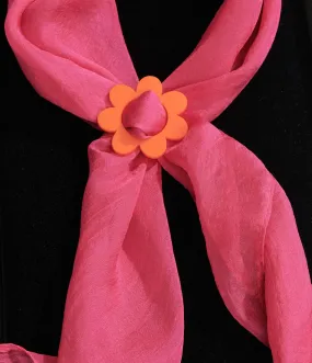 Miracle Eye 1960s Orange Daisy Scarf Slide