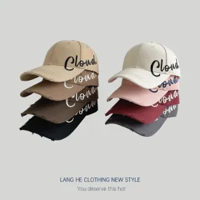 Niche embroidered hard-top baseball cap for men style fashionable peaked cap for female students, hole-in-the-wall personalized sun hat