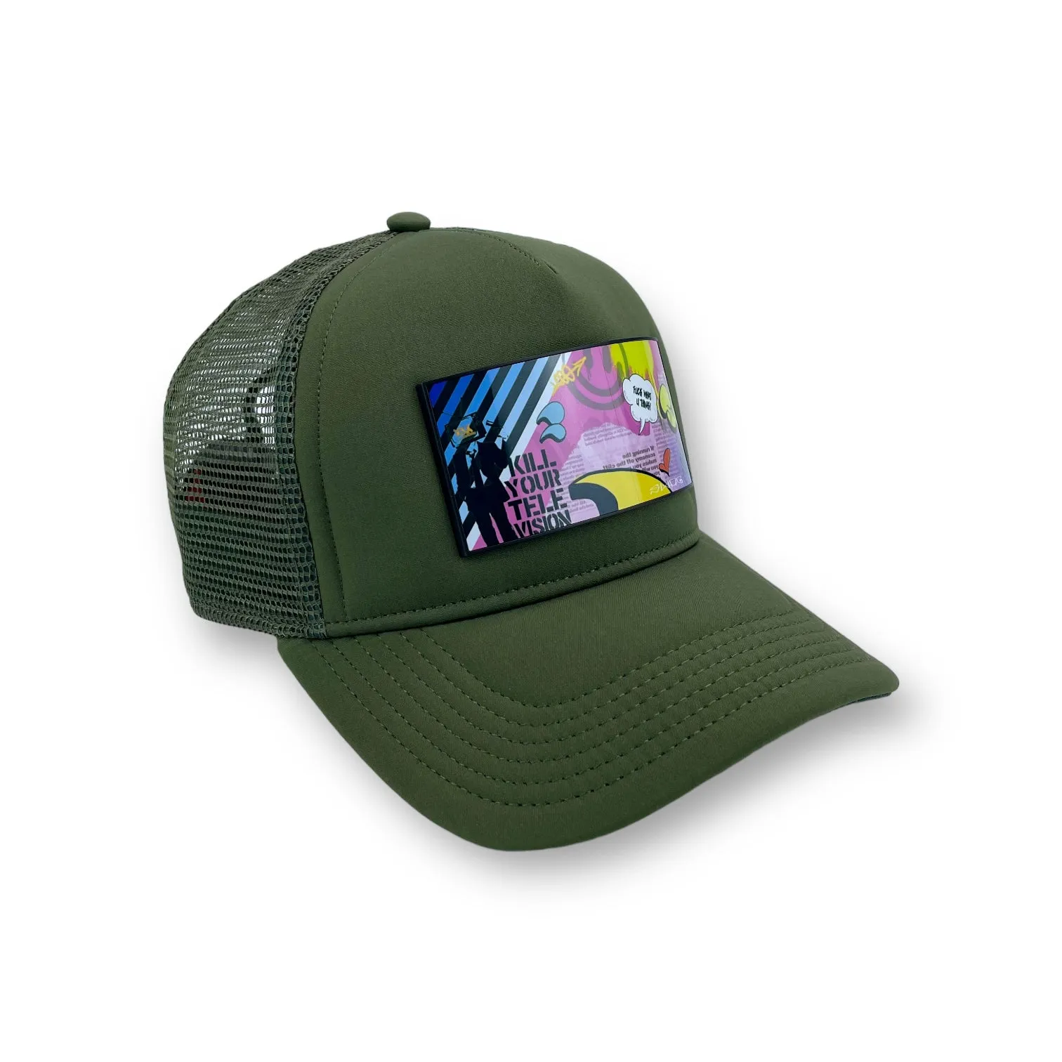 PARTCH Sense Trucker Hat Khaki Green Removable Clip