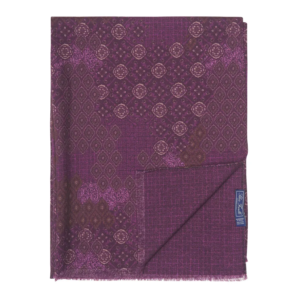 Purple Nebrodi Double Face Wool Scarf