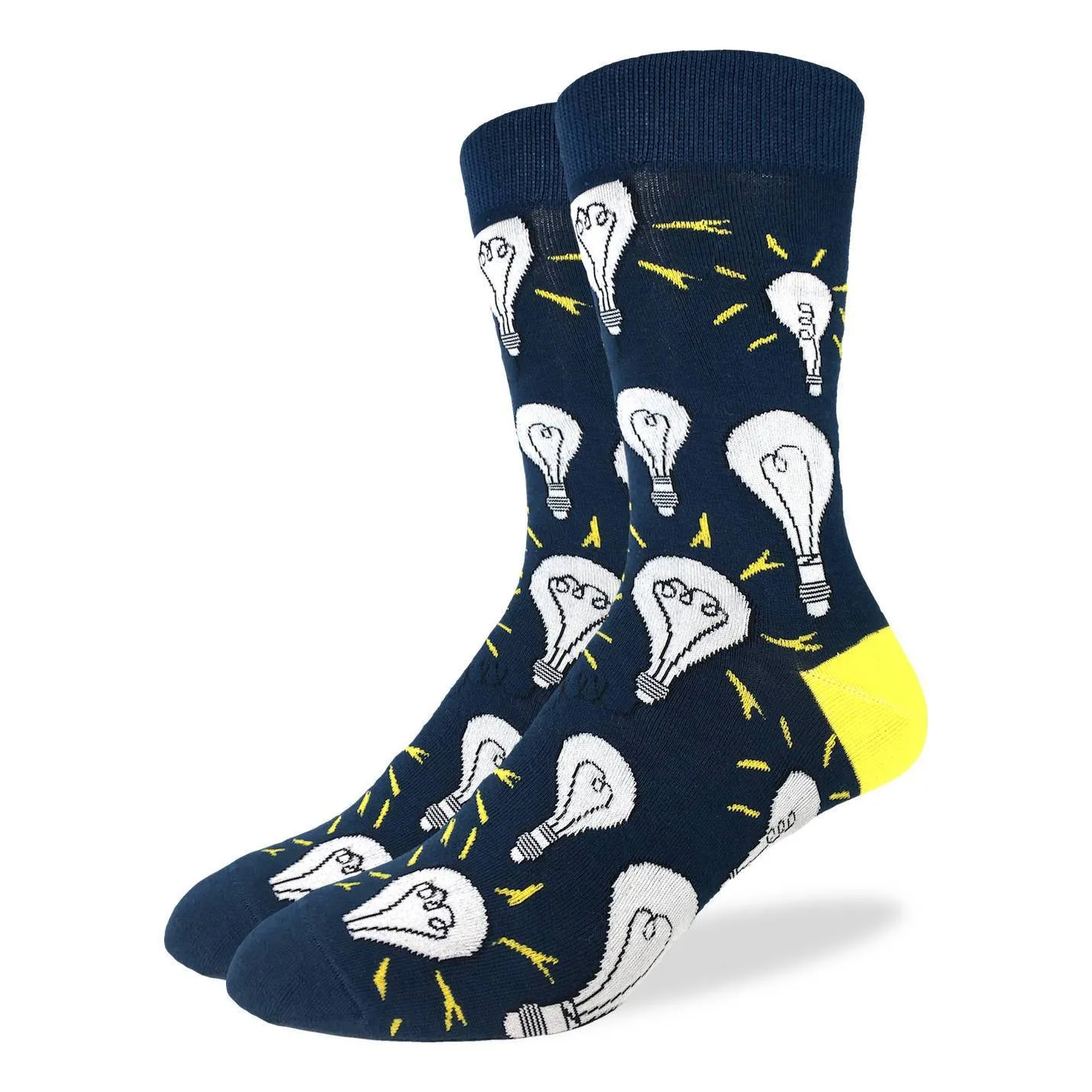 "Light Bulbs" Cotton Crew Socks by Good Luck Sock - SALE