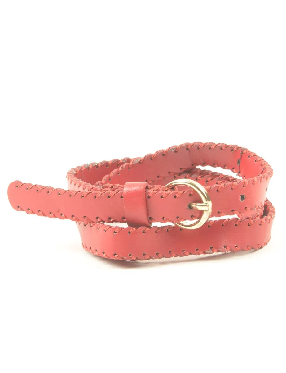 Red Skinny Belt - M