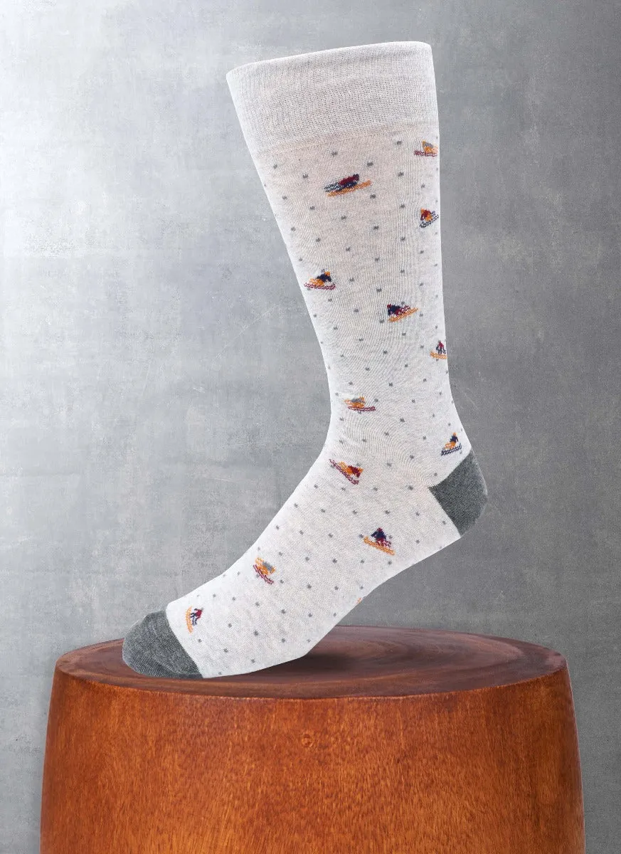 Skier Sock in Light Grey