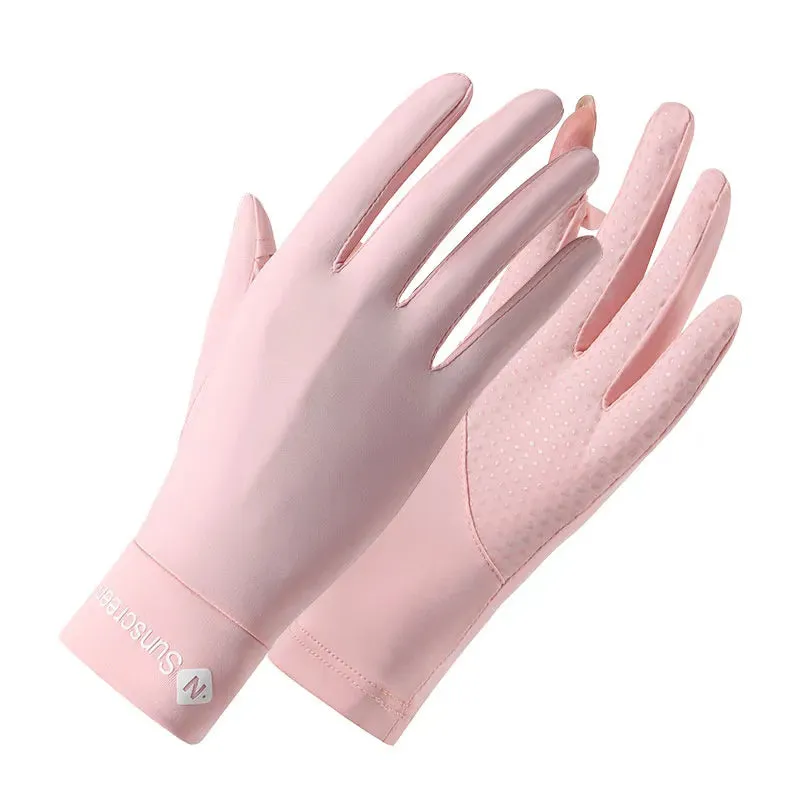 Summer Women's Sunscreen Gloves Are UV Resistant Ice Resistant And Can Expose Fingers During Outdoor Cycling