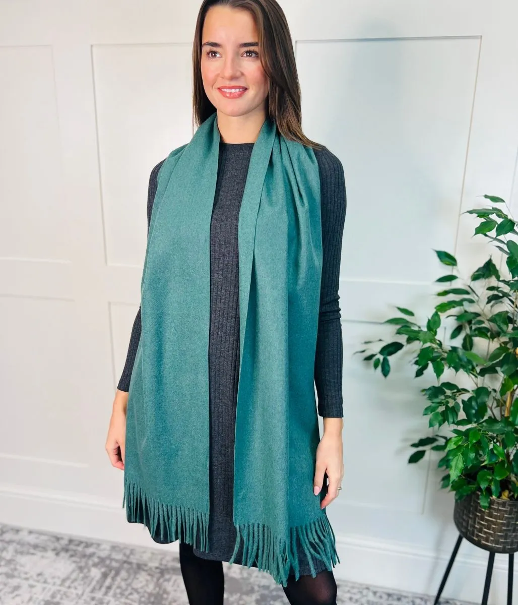 Teal Cashmere Blend Classic Scarf