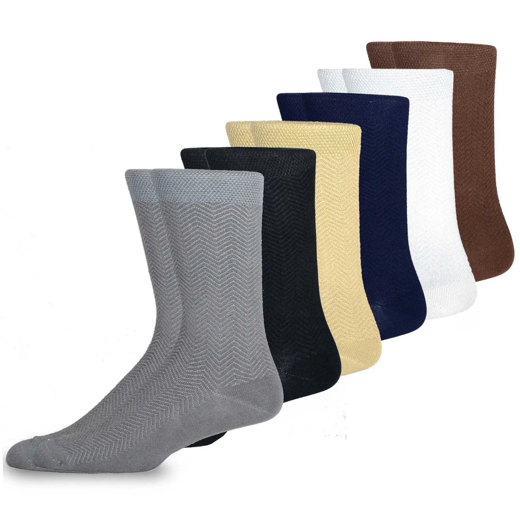 TeeHee Socks Men's Casual Bamboo Crew Mesh Pique Assorted 6-Pack (50020)