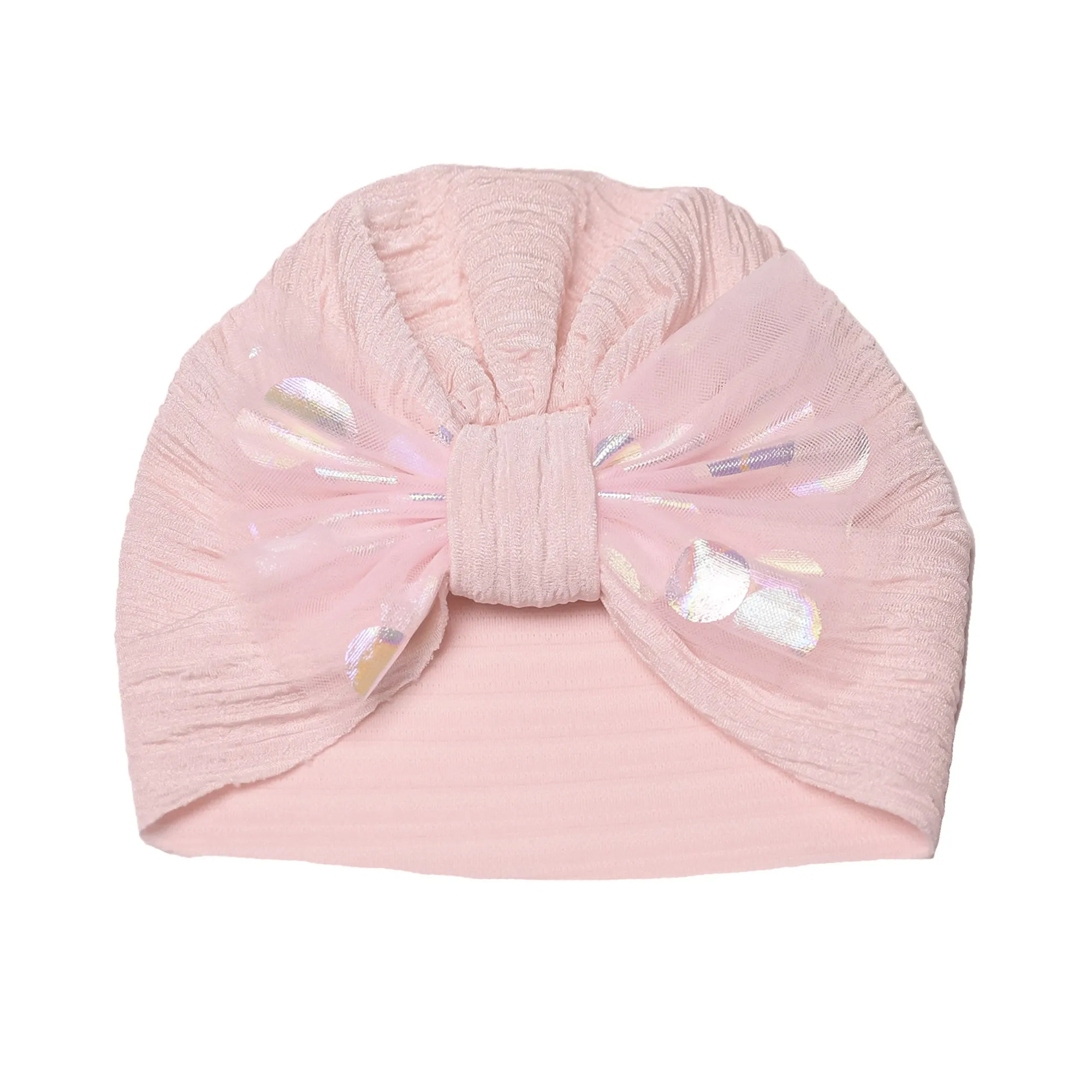 THE LITTLE LOOKERS Unisex Soft Turban Bow Knot Cap, Baby Head-Wear, Beanie Cap for Newborn Baby/Infants | Suitable for 3 to 18 Months Baby