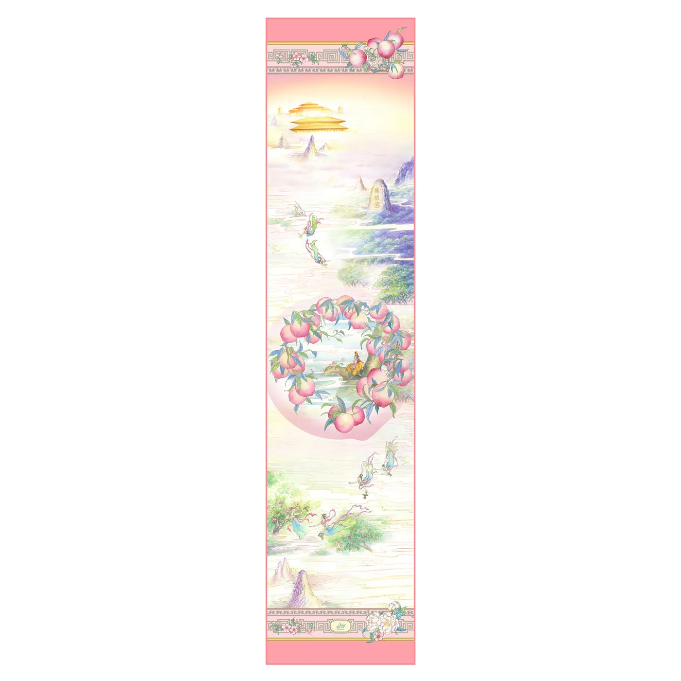 The Peaches of Immortality Long Silk Scarf