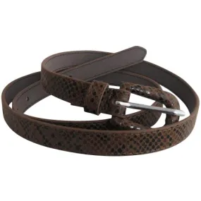 Thin Brown and Black Snake Patterned Belt