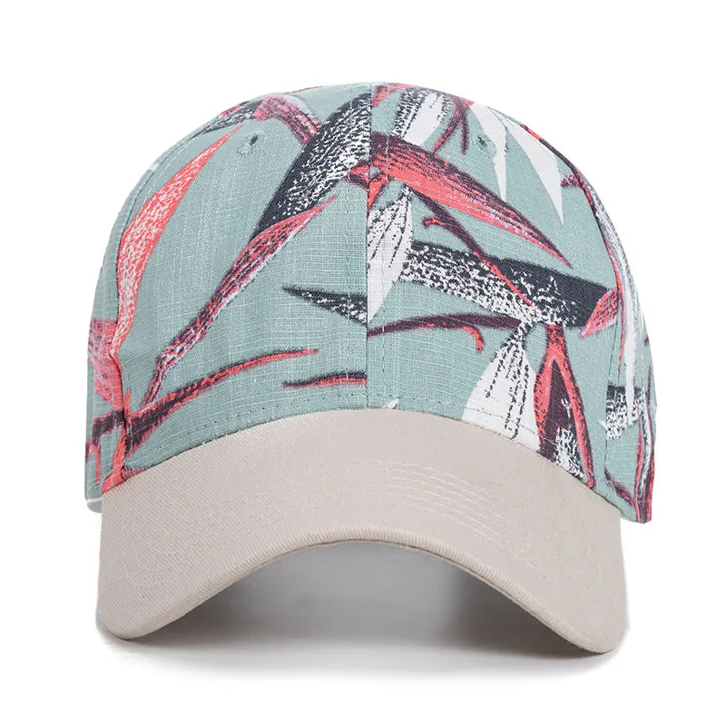 Trendy Floral Print Baseball Cap - Fushia