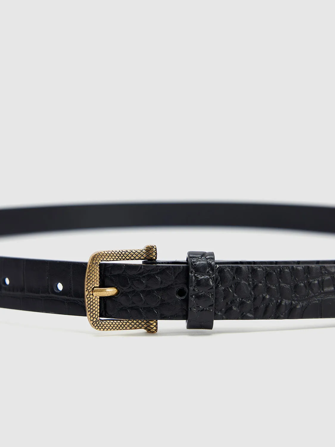 Vegan Leather Skinny Belts