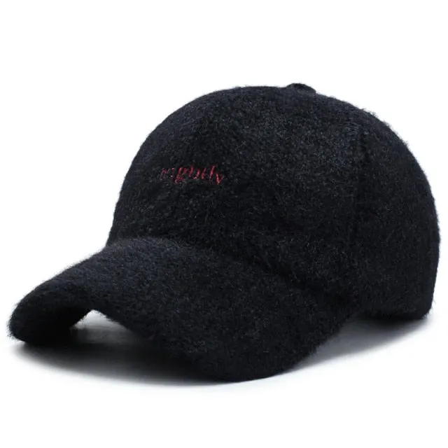 Windproof Cashmere Baseball Caps Trendy Velvet Winter Hats For Women