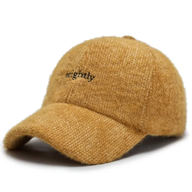 Windproof Cashmere Baseball Caps Trendy Velvet Winter Hats For Women