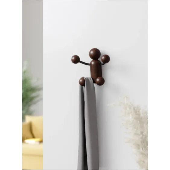 WOODY WALL HOOK BLACK / WALNUT