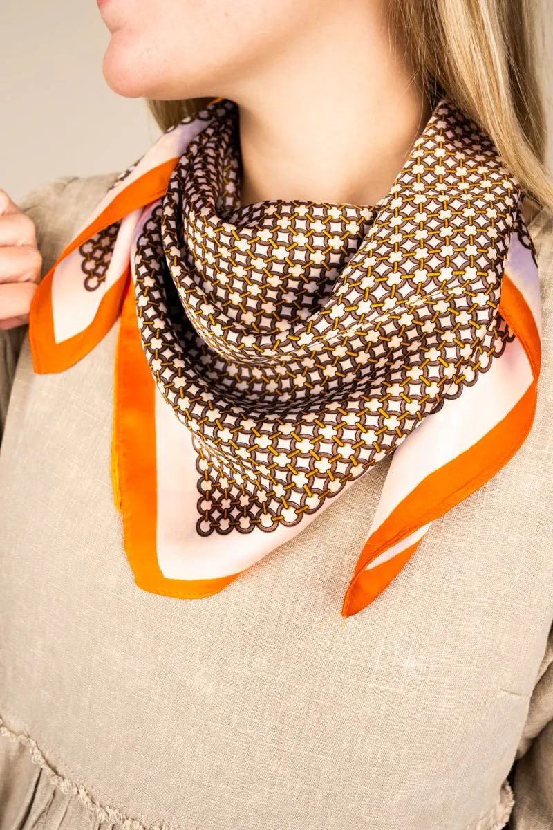 Your Next Adventure Orange Square Satin Scarf